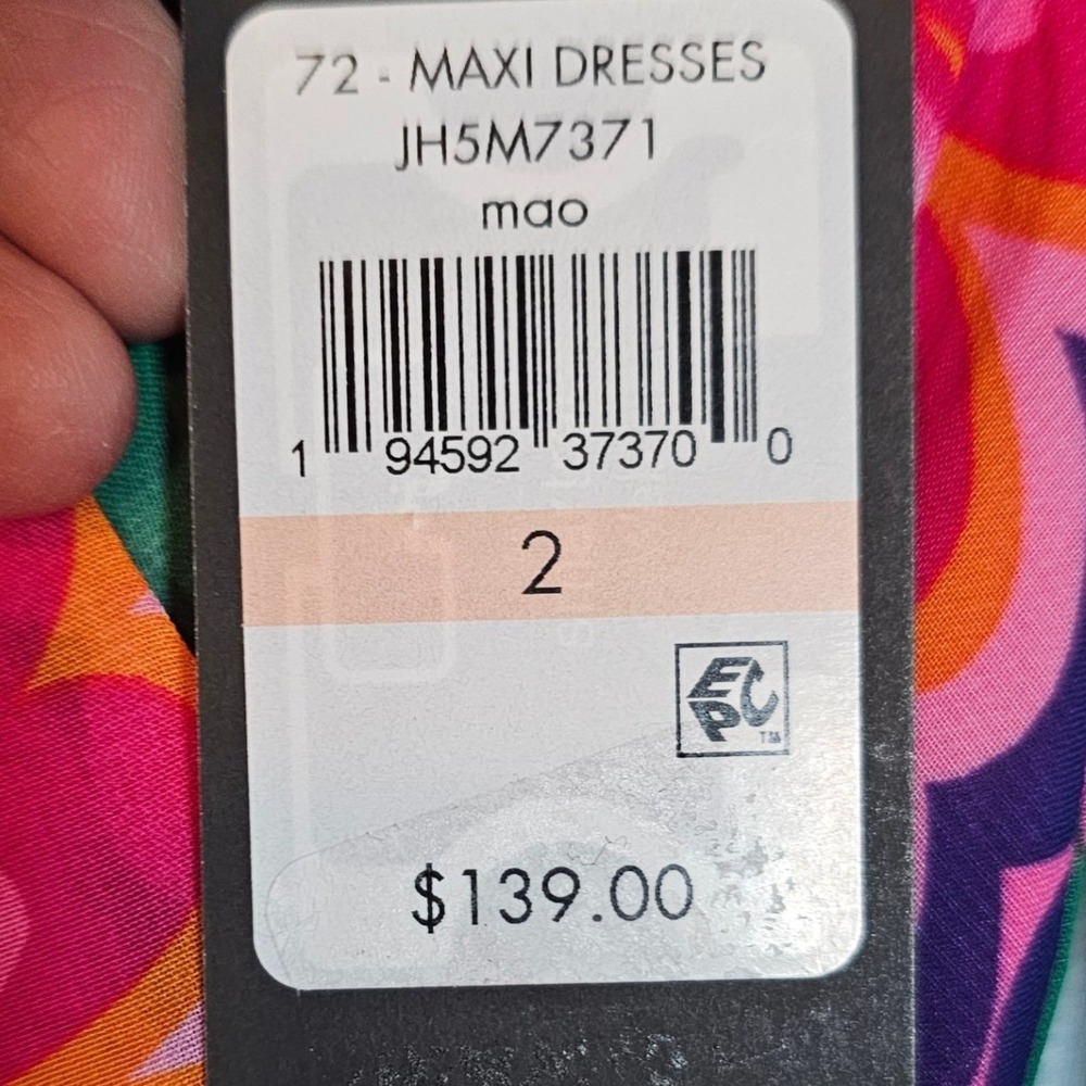 NWT Jessica Howard Womens Maxi Dress Floral Print Pink Long Sleeve Belted Size 2 - Picture 8 of 8